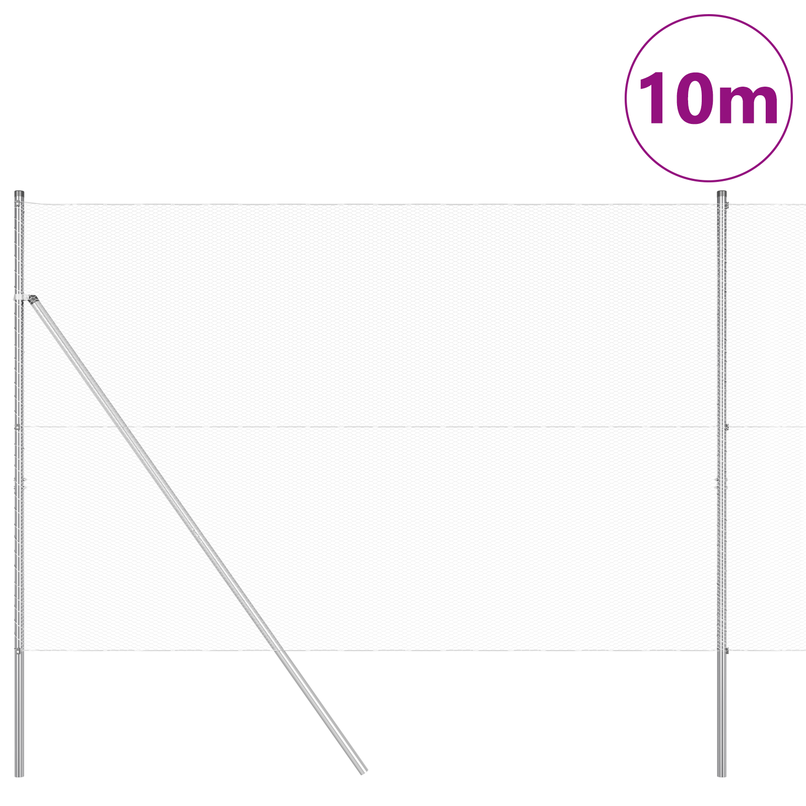 Recinzione Esagonale  1,6x10 m Acciaio Zincato