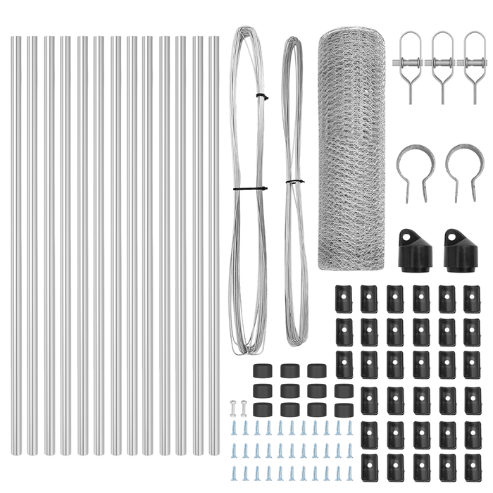 Set di recinzione Set di 2 Acciaio zincato 25 x 0.5 m Durevole