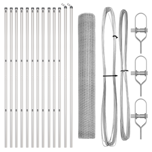 Set di Recinzione Set di 2 Acciaio Zincato 25 x 1 m