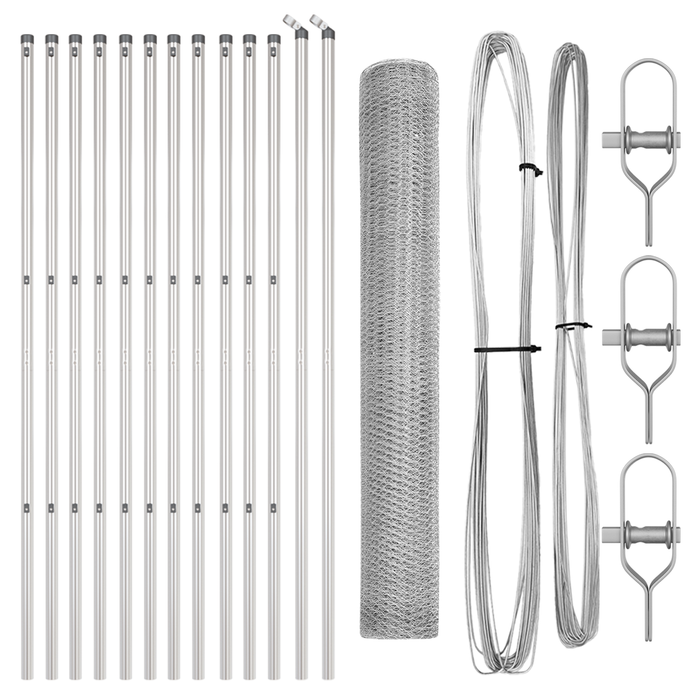 Set di Recinzione Set di 2 Acciaio zincato 25 x 1.2 m Durevole