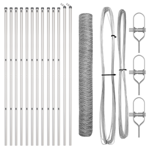 Recinzione in Filo Esagonale con 7 Post 1.2x25 m Acciaio Argento