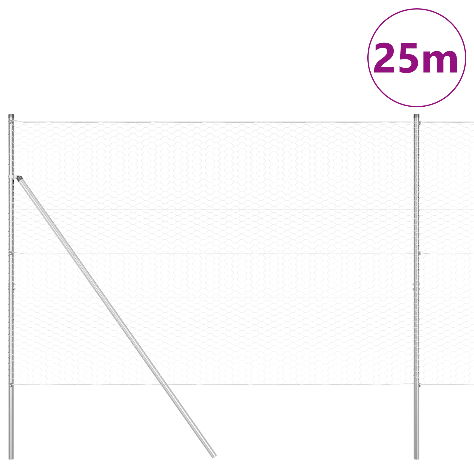 Recinzione Esagonale  1.6x25 m Acciaio Zincato