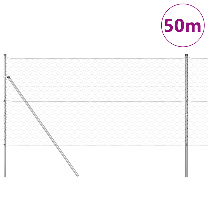 Recinzione Esagonale  1x50 m Acciaio Zincato