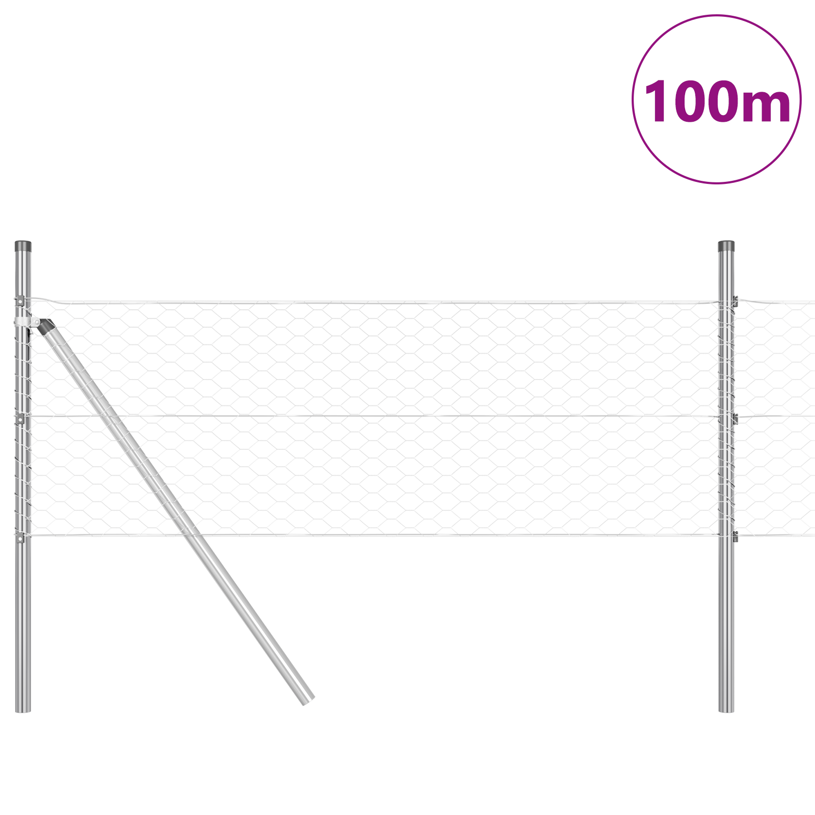 Recinzione Esagonale  0.8x100 m Acciaio Zincato