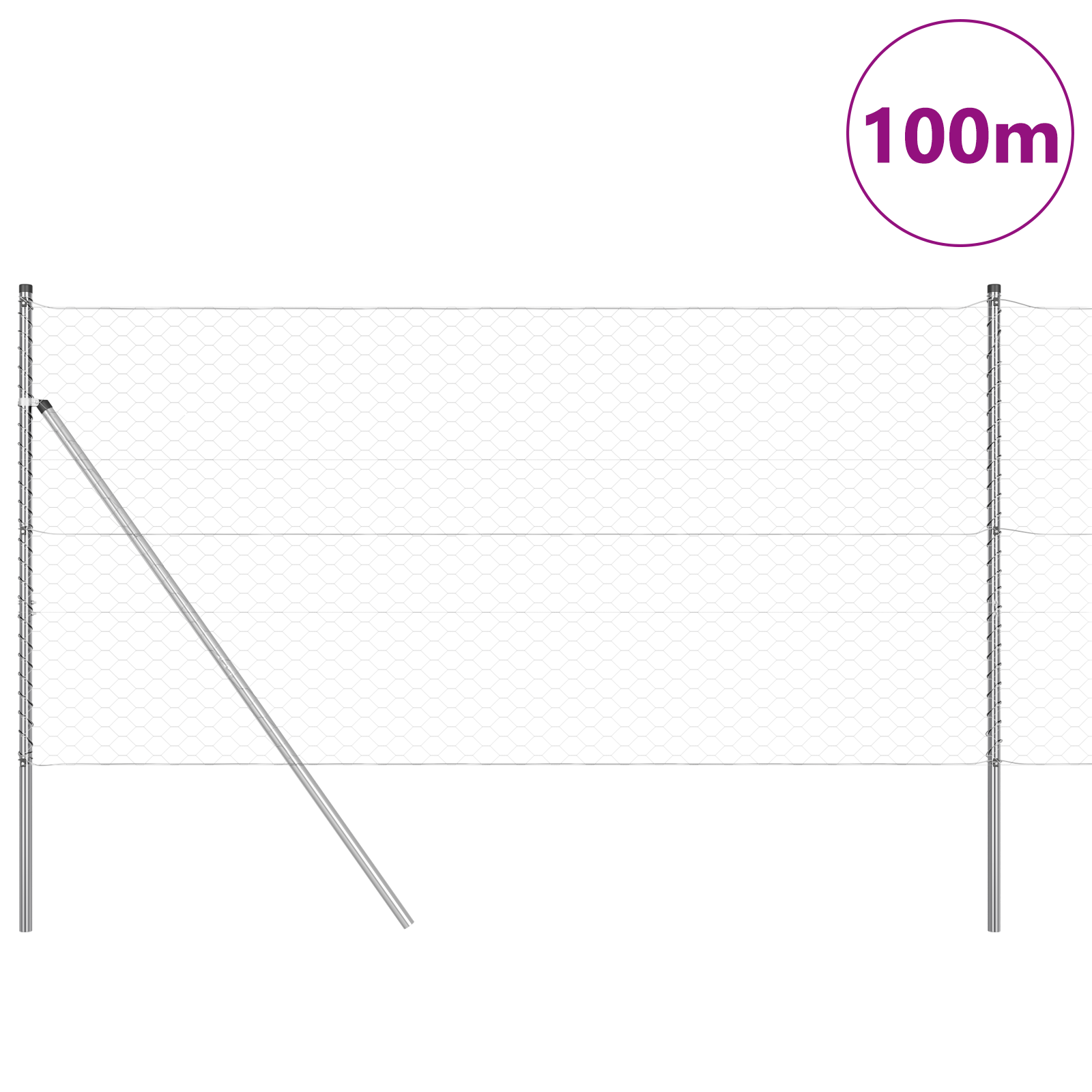 Recinzione Esagonale  1x100 m Acciaio Zincato