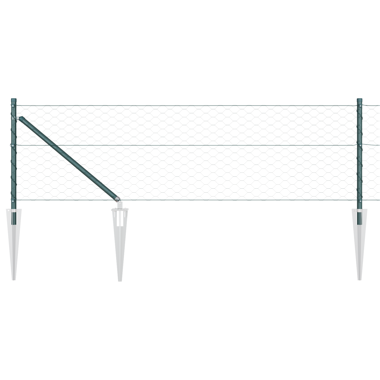 Recinzione esagonale  Verde 0,8x25 m in Acciaio