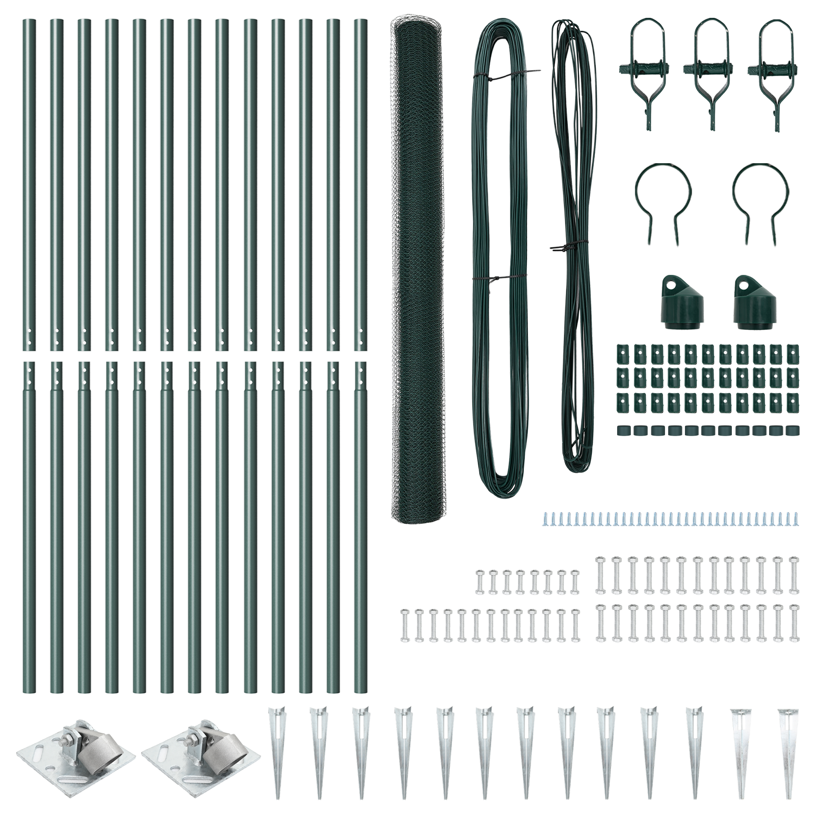 Set di Recinzioni Set di 2 Verde Metallo 25 x 1,5 m Durevole