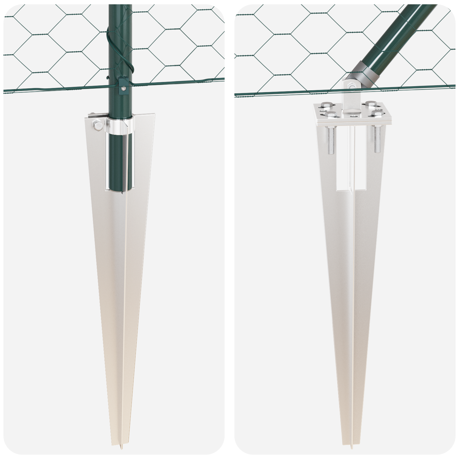 Set di Recinzione Set di 2 Verde Metallo 25 x 1.5 m Durevole