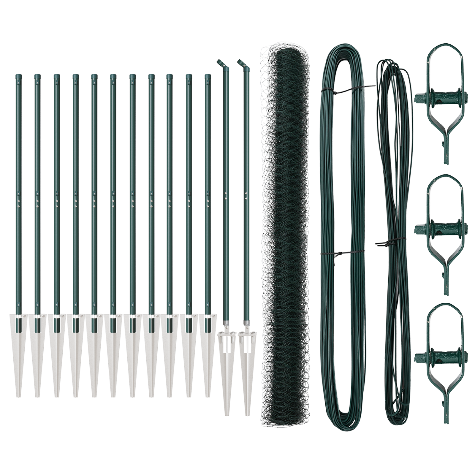 Set di Recinzione Set di 2 Verde Metallo 25 x 1.5 m Durevole