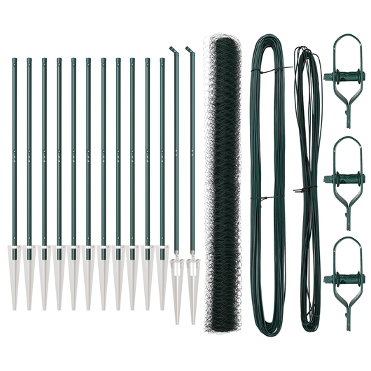 Set di Recinzione Set di 2 Verde Metallo 25 x 1.5 m Durevole