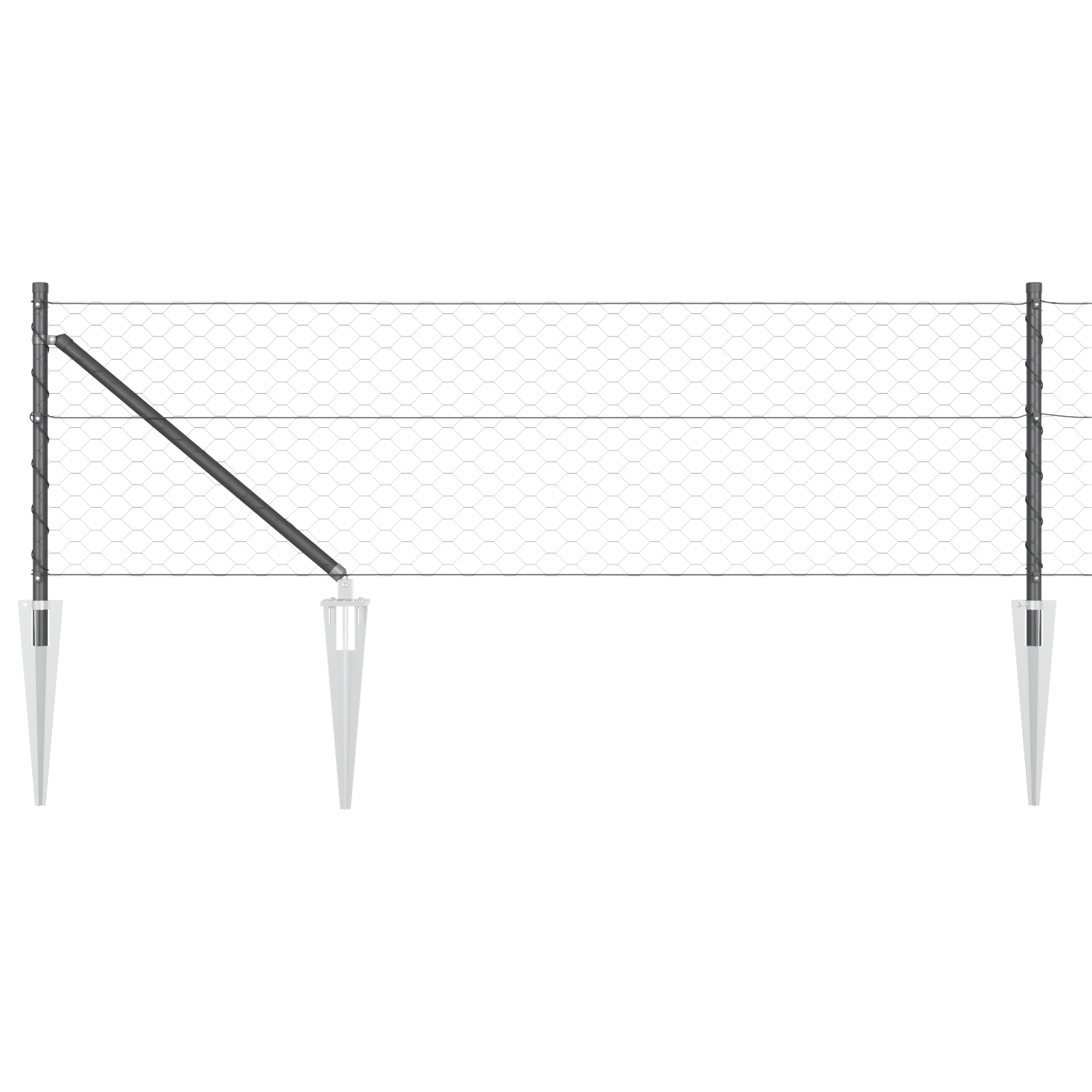 Recinto Esagonale  Grigio 0.6x10 m in Acciaio