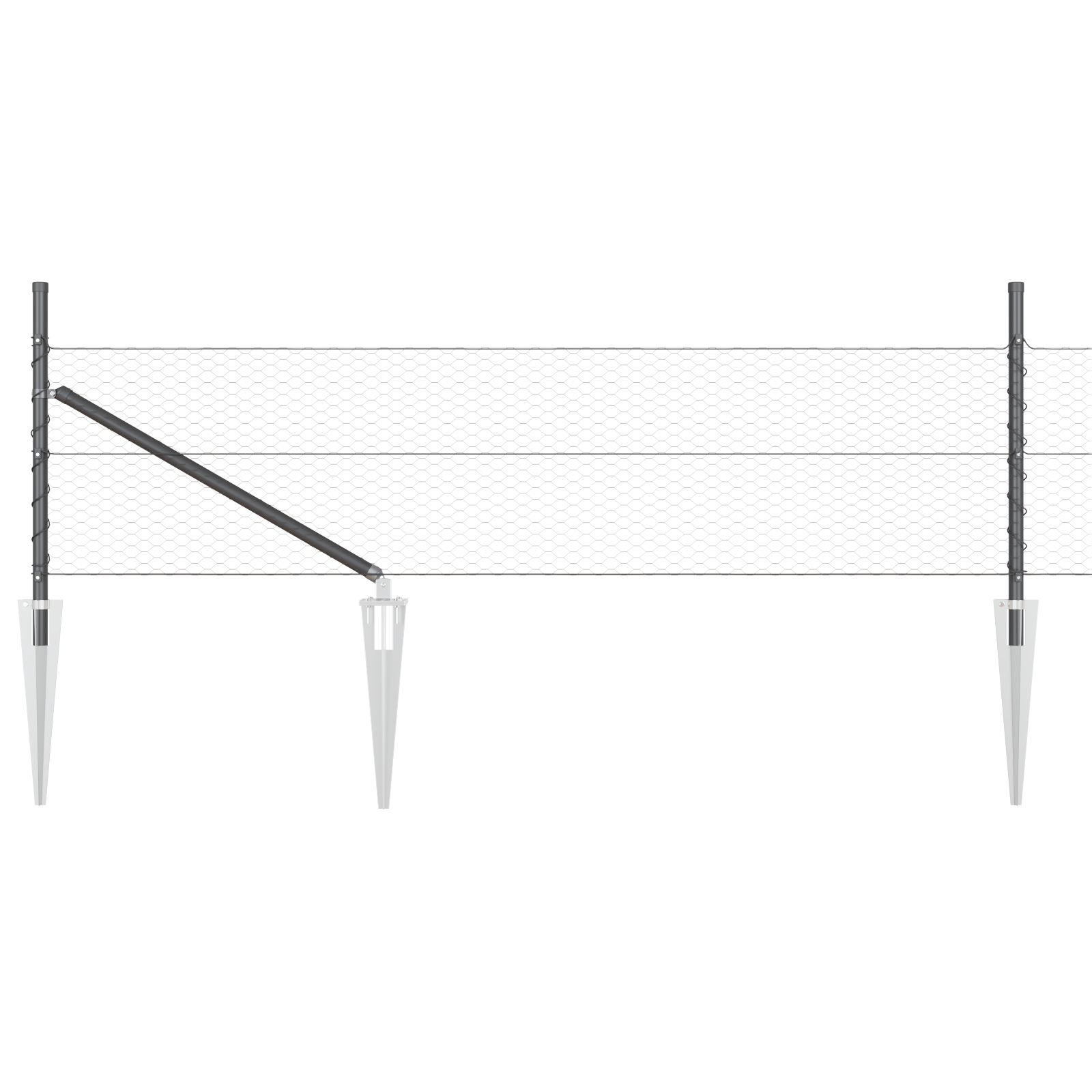 Recinzione Esagonale  Grigio 0.8x10 m Acciaio