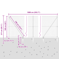 Recinzione Esagonale  Grigio 1.6x10 m Acciaio