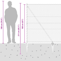 Recinzione esagonale  grigia 1,6x10 m in acciaio