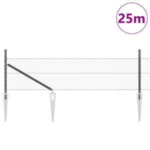 Set di Recinzione Set di 2 Grigio Acciaio Zincato