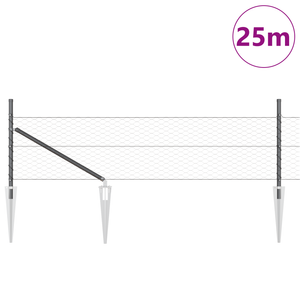 Set di Recinzione Set di 2 Grigio Metallo 25 x 0.5 m Durevole