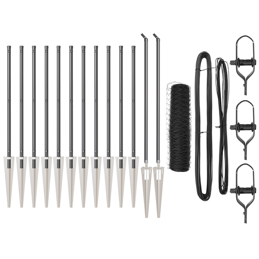 Set di Recinzione Set di 2 Grigio Metallo 25 x 0.5 m Durevole