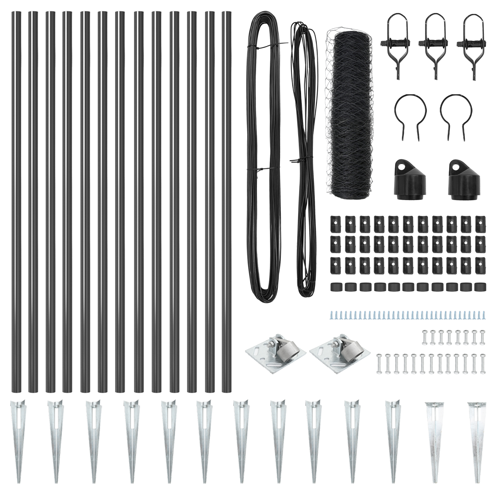 Set di Recinzione Set di 2 Grigio Metallo 25 x 0.5 m Durevole