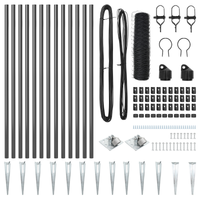 Set di Recinzione Set di 2 Grigio Metallo 25 x 0.5 m Durevole