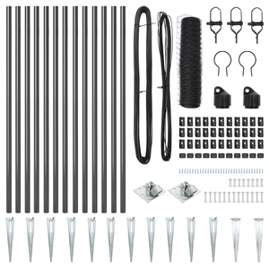 Set di Recinzione Set di 2 Grigio Metallo 25 x 0.5 m Durevole