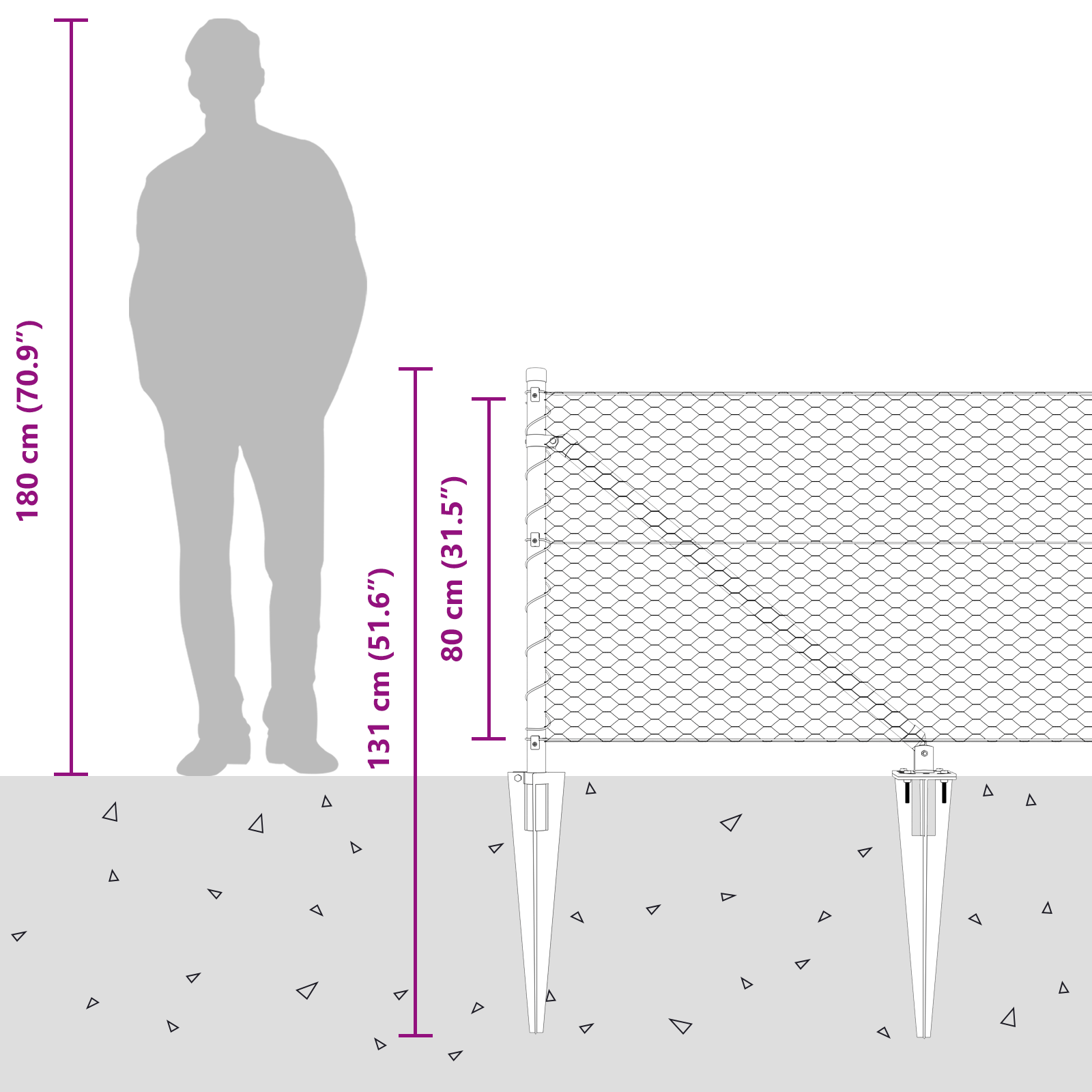 Recinto Esagonale  Grigio 0.8x25 m Acciaio