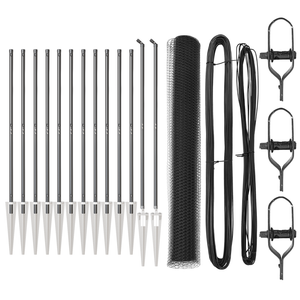 Set di Recinzione Set di 2 Grigio Metallo, Plastica 25 x 1.2 m