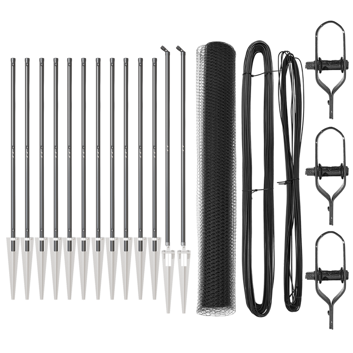 Set di Recinzione Set di 2 Grigio Metallo, Plastica 25 x 1.2 m