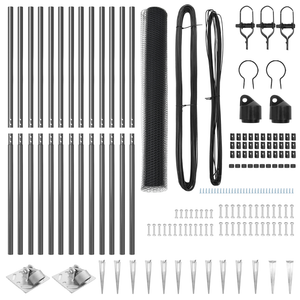 Set di Recinzione Set di 2 Grigio Metallo, Plastica 25 x 1.2 m