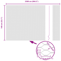 Recinzione Esagonale  Grigia 1,4x25 m Acciaio