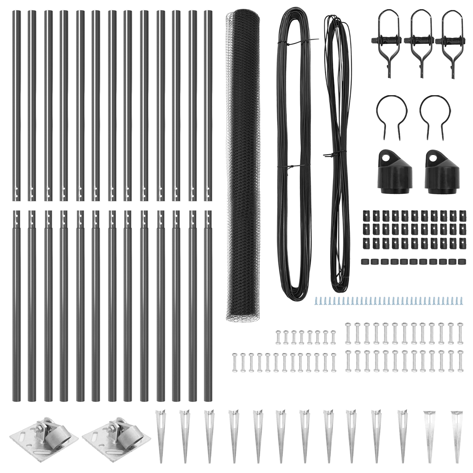 Set di Recinzione Set di 2 Grigio Acciaio 25 x 1,5 m Pieghevole