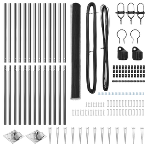 Set di Recinzione Set di 2 Grigio Acciaio 25 x 1,5 m Pieghevole