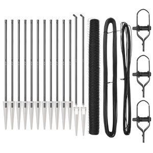 Set di Recinzione Set di 2 Grigio Acciaio 25 x 1.5 m Pieghevole