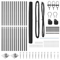 Set di Recinzione Set di 2 Grigio Acciaio 25 x 1.5 m Pieghevole