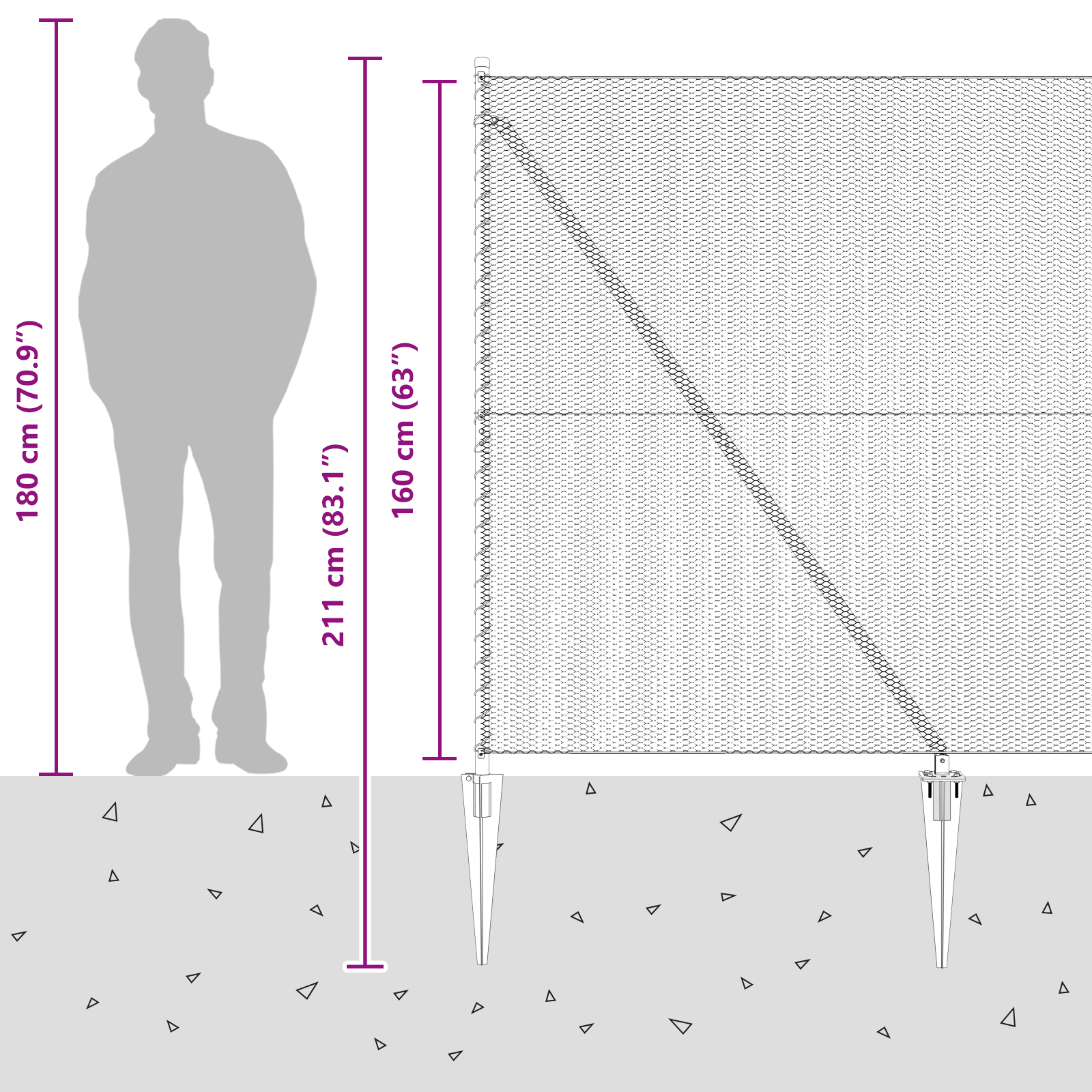 Recinzione Esagonale  Grigio 1,6x25 m Acciaio