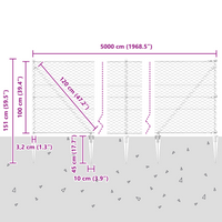 Recinzione Esagonale  Grigia 1x50 m in Acciaio