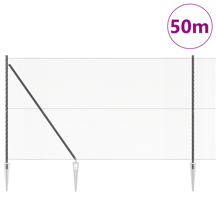 Recinzione Esagonale  Grigio 1.6x50 m Acciaio