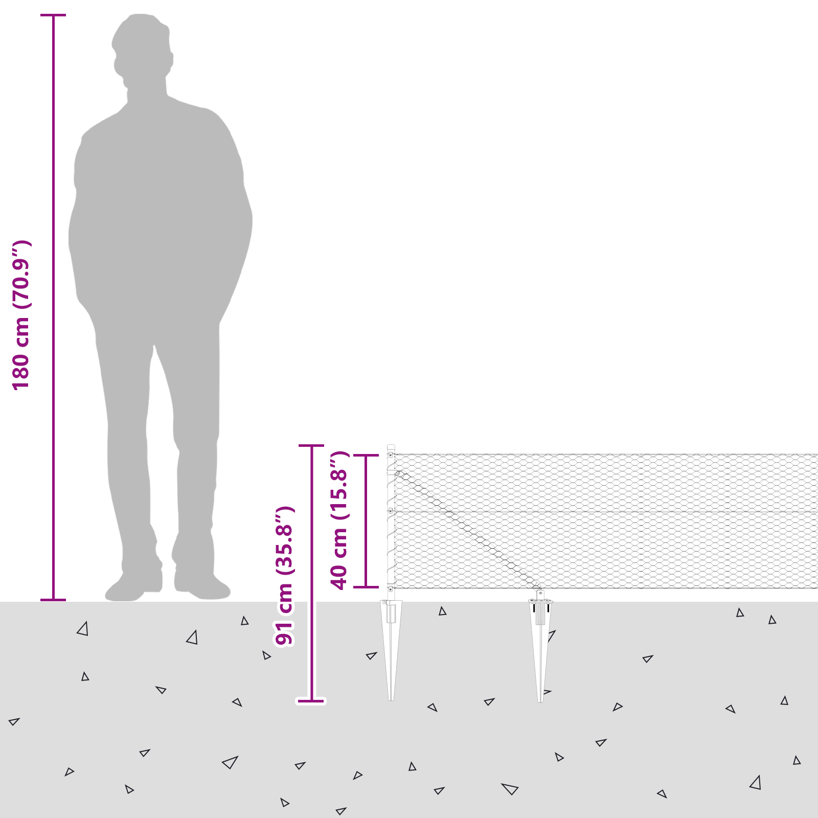 Recinzione Esagonale  Grigia 0.4x100 m Acciaio