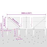 Recinzione Esagonale  Grigia 0.4x100 m Acciaio