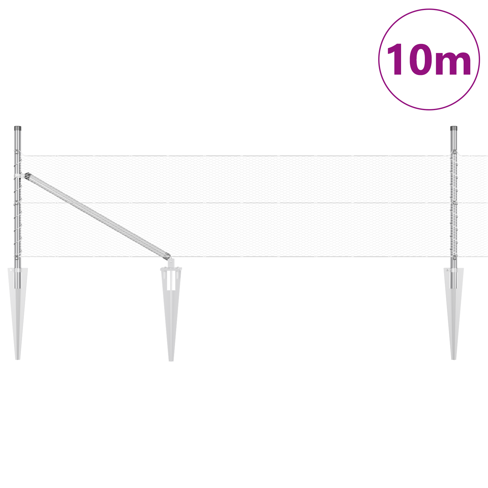 Recinzione Esagonale  0.4x10 m in Acciaio Zincato