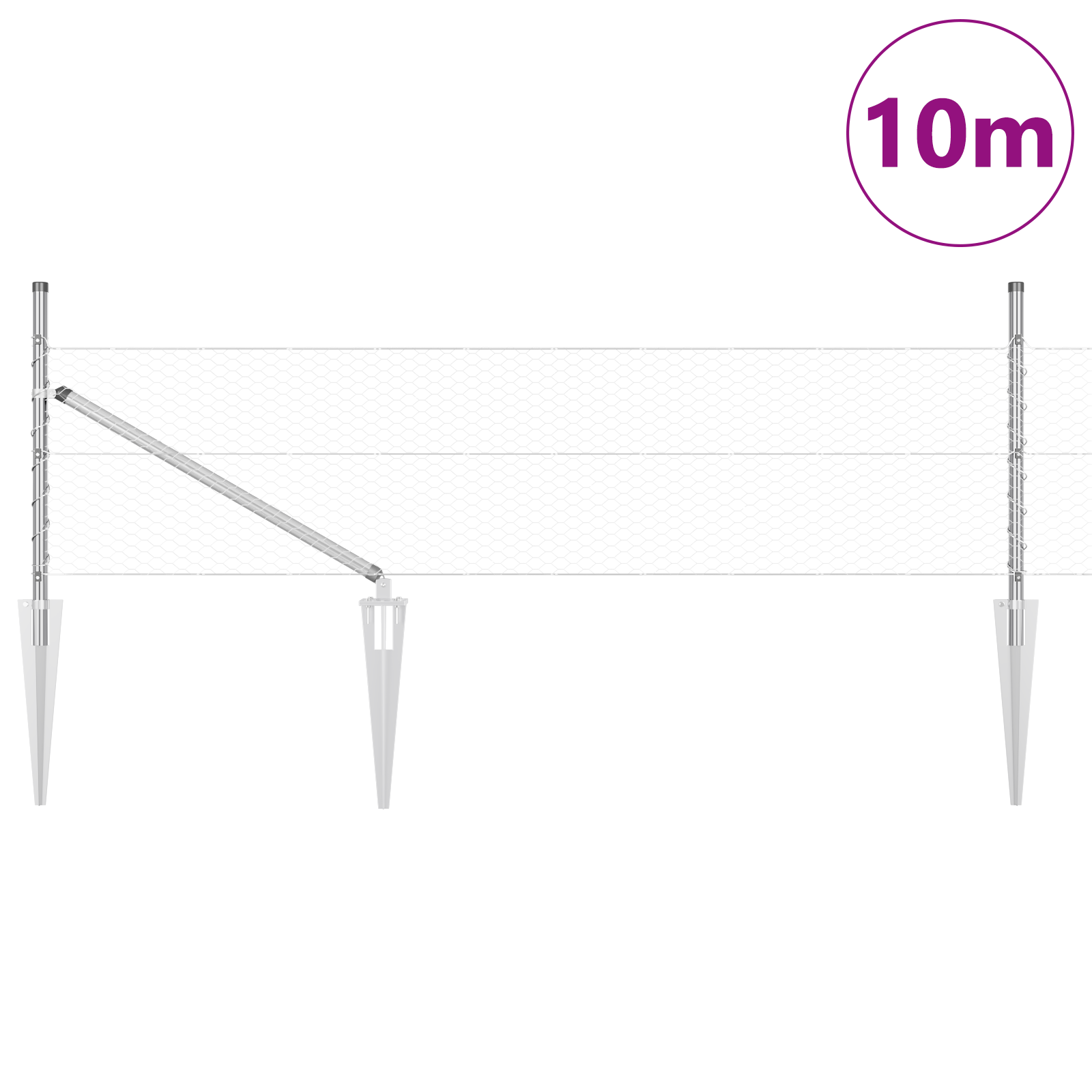 Recinzione Esagonale  0.5x10 m in Acciaio Zincato