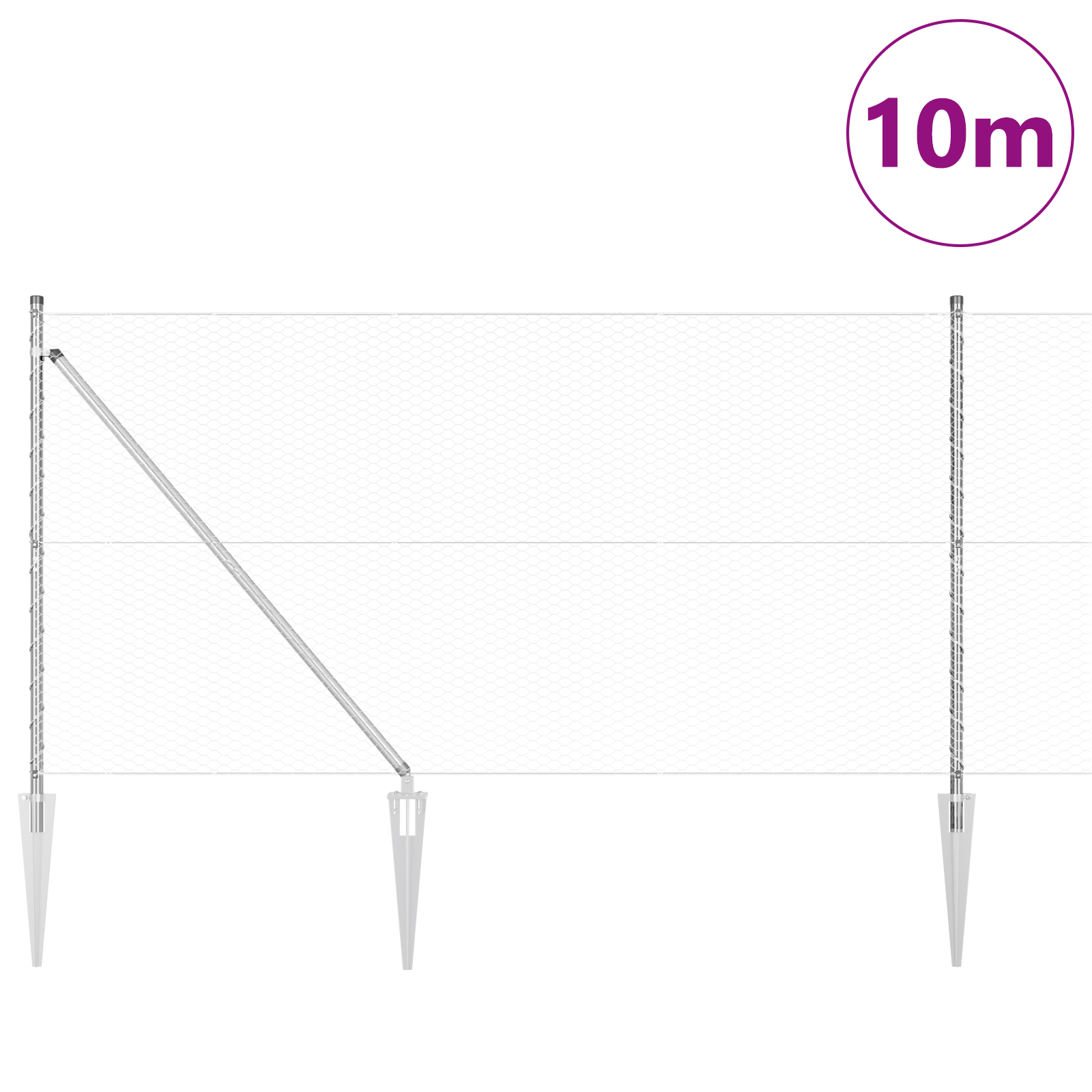 Recinzione Esagonale  1,4x10 m Acciaio Zincato