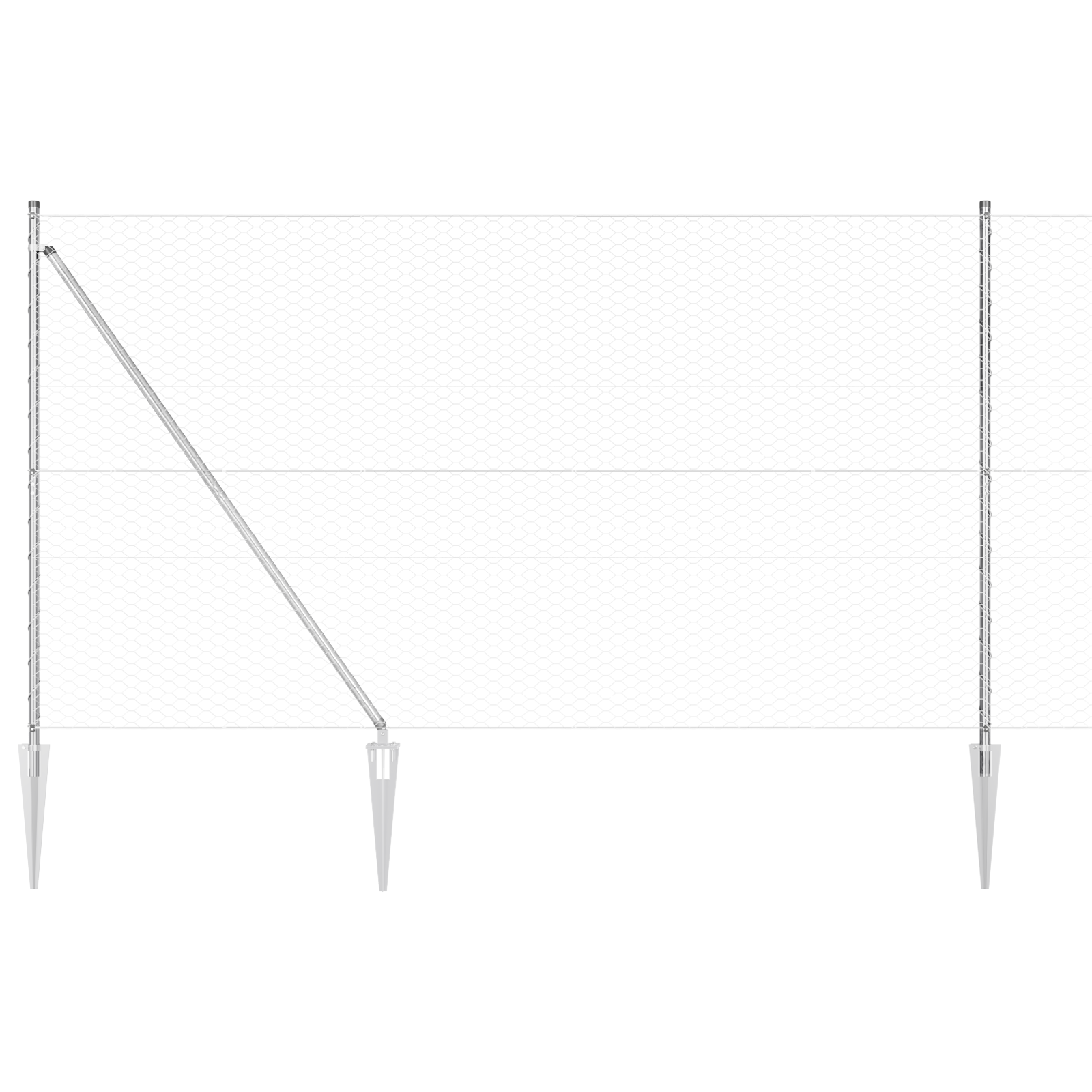 Recinzione esagonale  1.6x10 m Acciaio zincato