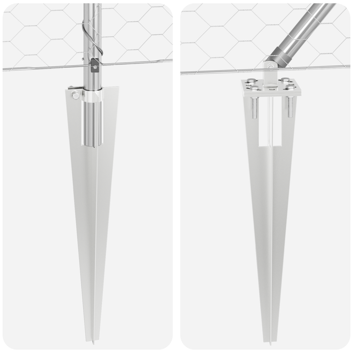 Set di Recinzione Set di 2 Metallo zincato Acciaio zincato