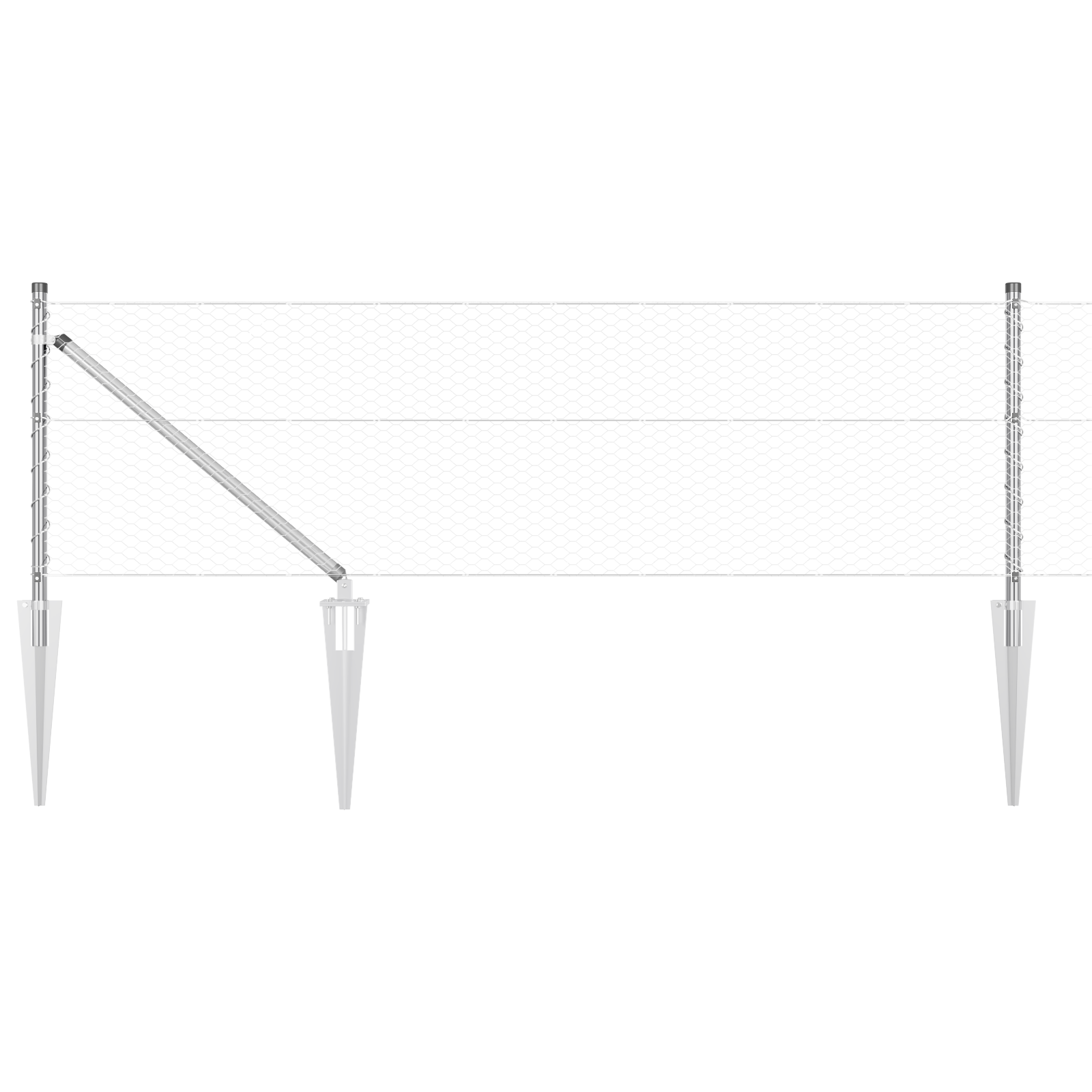 Recinzione Esagonale 0.6x25 m Acciaio Zincato