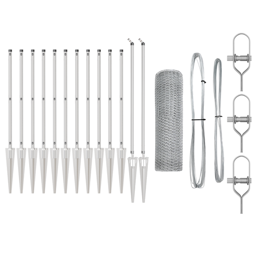 Set di Recinzione Set di 2 Acciaio zincato 25 m Durevole