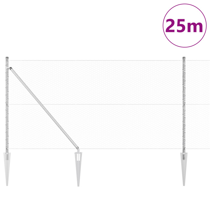 Set di Recinzioni Set di 2 Acciaio Zincato 25 x 1 m Industriale