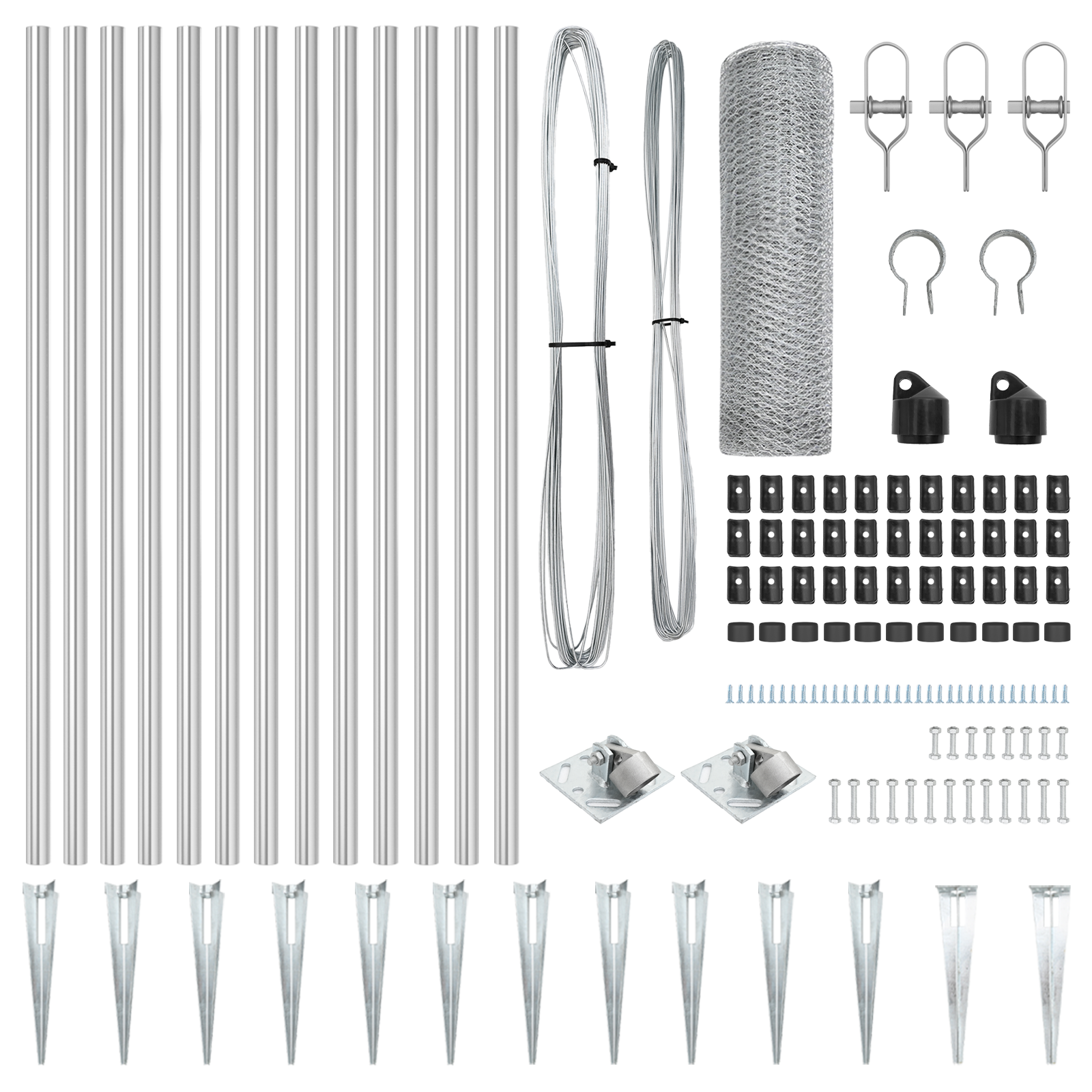 Set di Recinzioni Set di 2 Acciaio Zincato 25 x 1 m Industriale