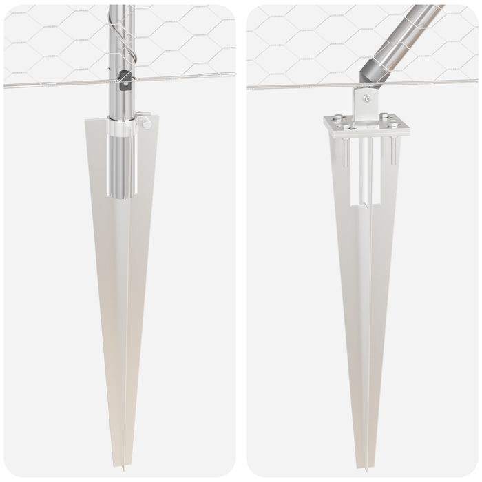 Set di Recinzione Set di 2 Acciaio Zincato 25 x 1,2 m