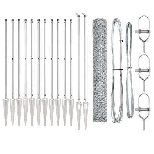 Set di Recinzione Set di 2 Acciaio Zincato 25 x 1,2 m
