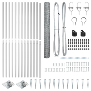Set di Recinzione Set di 2 Acciaio zincato